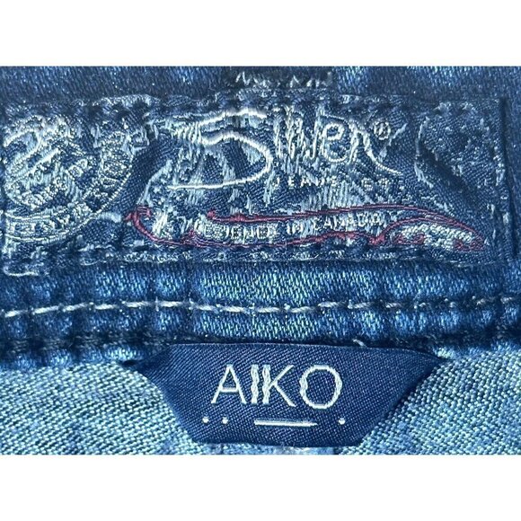 Silver Jeans Aiko Mid Skinny Womens 26x29 Blue Zipper Hem Slim Stretch Denim - Picture 12 of 16